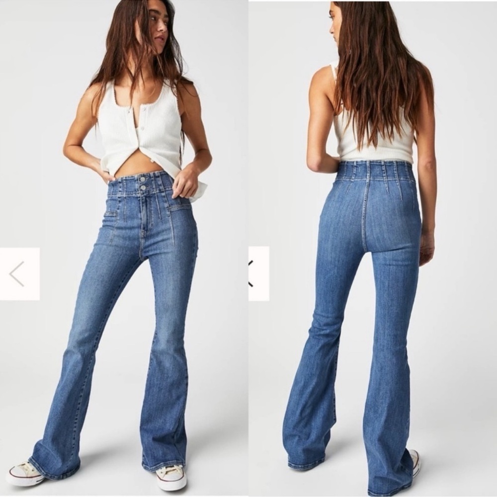 Free People we the free Jayde Flare Stretch Jeans Sz 25